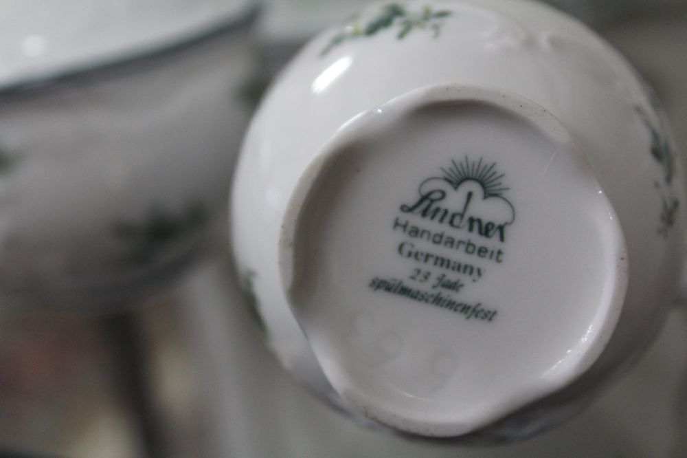 Vintage 9 Piece Lindner German Porcelain Tea Set