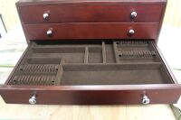 Christofle 4 Drawer Flatware Chest in Cherry Wood - Unused - 3