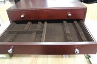 Christofle 4 Drawer Flatware Chest in Cherry Wood - Unused - 4