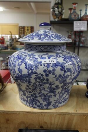 Large Blue and White Ginger Jar