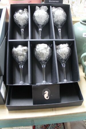 Boxed Set of 6 Waterford Crystal Wine Glasses