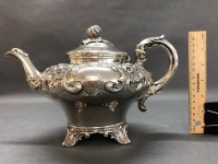 Antique Victorian Sterling Silver 4 Piece Tea & Coffee Set - 4