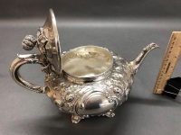 Antique Victorian Sterling Silver 4 Piece Tea & Coffee Set - 6