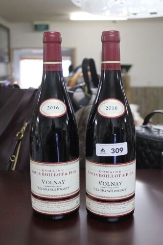 2 Bottles 2016 Domaine Louis Boillot et Fils Volnay Les Grands Poisots