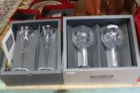 Pair of Each of Waterford Crystal Millenium Toasting Flutes and Goblets