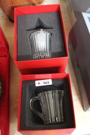 Boxed Baccarat Mille Nuits Creamer and Lidded Sugar Bowl