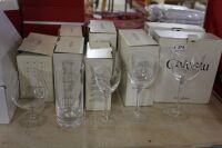 Asstd Lot of 16 Kosta Boda Chateau Glasses in Boxes