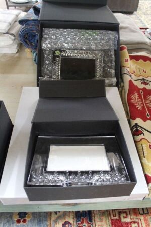 3 x Boxed Waterford Crystal Picture Frames - 1 Large 2 Smaller