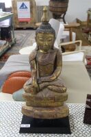 Carved Gilt Timber Buddha on Stand