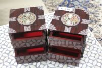 Chinese Rosewood Jewellery Box with Mother of Pearl Fish Inlay - 2