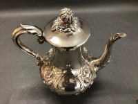 Antique Victorian Sterling Silver 4 Piece Tea & Coffee Set - 12