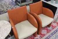 Pair of Arflex Luna Piena Woven Leather Armchair