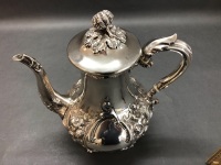 Antique Victorian Sterling Silver 4 Piece Tea & Coffee Set - 13