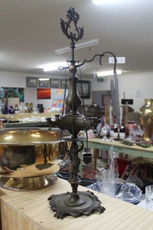 Solid Brass 19th Century Style Oil Lamp