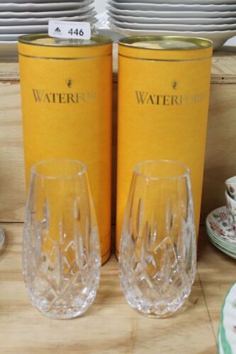 2 x Boxed Waterford Crystal 5.5' Lismore Honeybud Vases