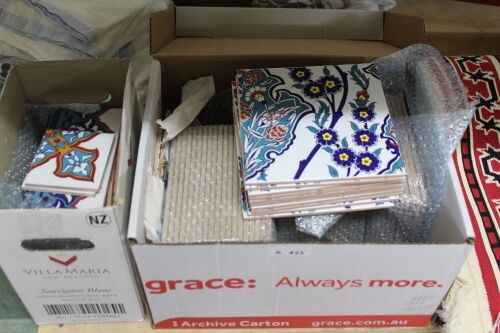 2 Boxes of Asstd Turkish Ceramic Tiles