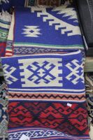 3 x Patterned Cotton Floor Rugs - 2 Runners 1 Rug