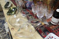 4 x Royal Doulton Crystal Wine Glasses + Etain Carafe & L'esprit Carafe - 2