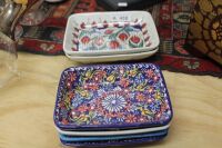 6 x Hand Decorated Turkish Hors d'Oeuvres Dishes