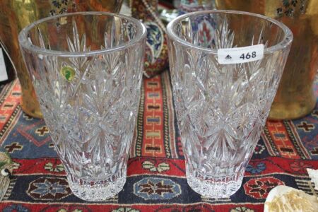 2 x Waterford Crystal 10' Normandy Vases - No Boxes