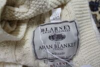 2 x Blarney 100% Merino Wool Aran Blanket Throws - 2