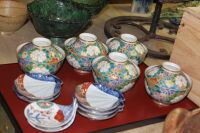 12 Pieces of Japanese Ceramics - All Marked to Base on Lacquer Tray - 2