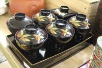 Lot of 7 Pieces of Matching Japanese Lacquerware - 2