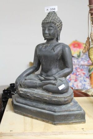 Antique Heavy Cast Bronze Buddha