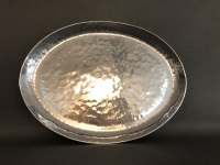 Don Sheil Hand Raised Oval Serving Platter and Chilean Silver Serving Platter with Handle - 2