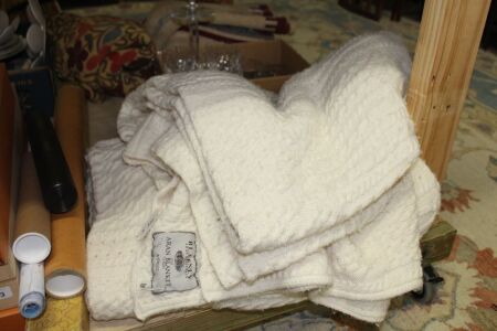 2 x Blarney 100% Merino Wool Aran Blanket Throws