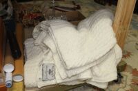 2 x Blarney 100% Merino Wool Aran Blanket Throws