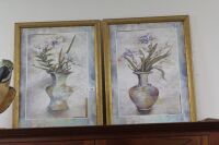 2 x Gilt Framed Floral Prints