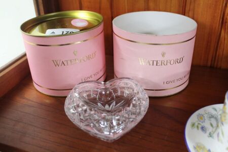 2 x Waterford Crystal Giftology Lismore Heart Boxes - 1 with Complete Gift Box