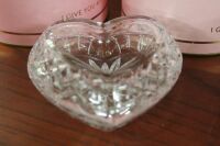 2 x Waterford Crystal Giftology Lismore Heart Boxes - 1 with Complete Gift Box - 2