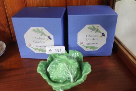 2 x In Box Wedgwood Chelsea Garden Cabbage Pots