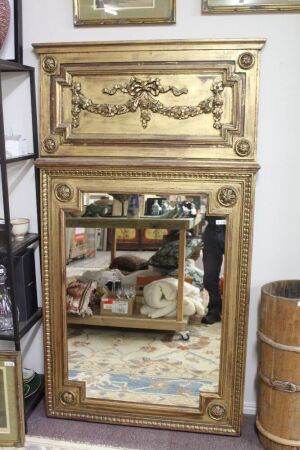 XL Contemporary French Style Mirror in Gilt Timber Frame