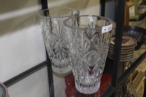 2 x Waterford Crystal 10' Normandy Vases - No Boxes