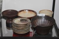 11 Pieces of Hand Decorated Japanese Pottery - 10 Signed to Base