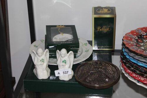 Asstd Lot of Belleek Irish Blessings - Some Boxed + Round Angel Plaque