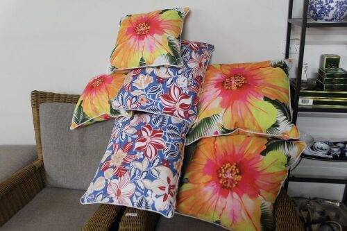 6 x Bright Floral Cushions