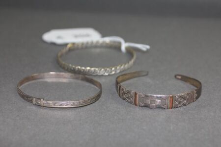 3 x Sterling Silver Bracelets / Bangles - App. 29g