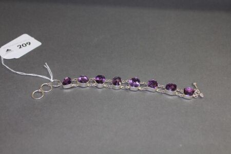 Sterling Silver and Amethyst Bracelet