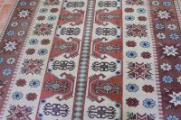 Turkish Wool Rug in Modern Brown and Cream Pattern - 2