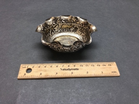 Small Antique Repousse Afghani Silver Bowl