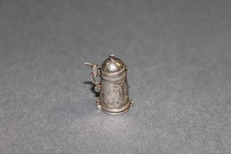 Sterling Silver Nuvo Tankard Charm with Skier Inside - App. 7.5g