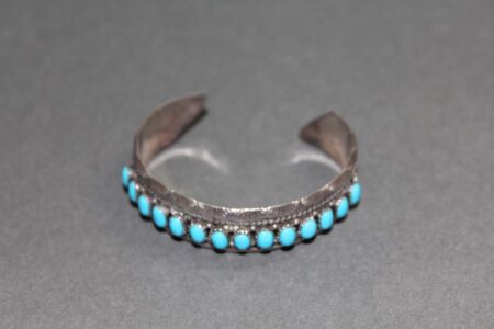 Navajo Sterling Silver and Turquoise Bangle