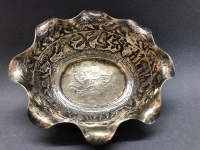 Small Antique Repousse Afghani Silver Bowl - 2
