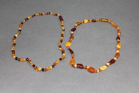 2 x Baltic Amber Necklaces with Screw Fastenings