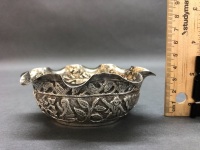 Small Antique Repousse Afghani Silver Bowl - 4
