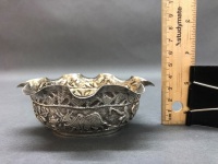 Small Antique Repousse Afghani Silver Bowl - 6